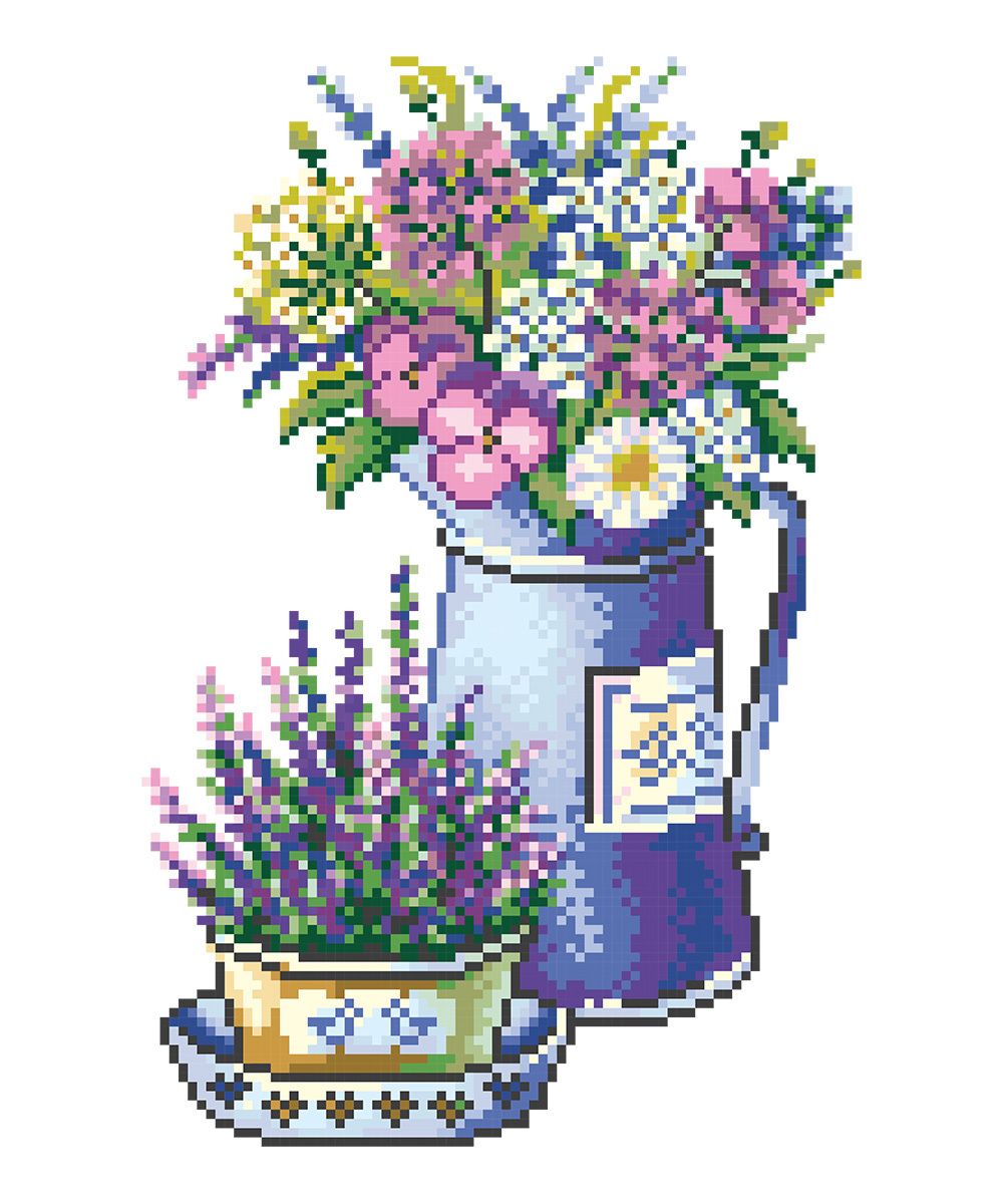 Алмазная (кристальная) мозаика Фрея, Букет Прованса, 25х30 см