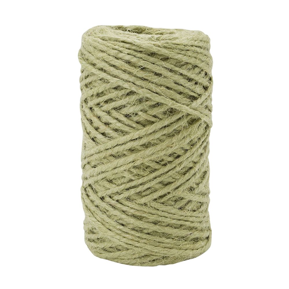 Шпагат джутовый ⌀1.4 мм / 100 метров (100 г), 2-ниточный, 1200 текс, евробобина, оливковый