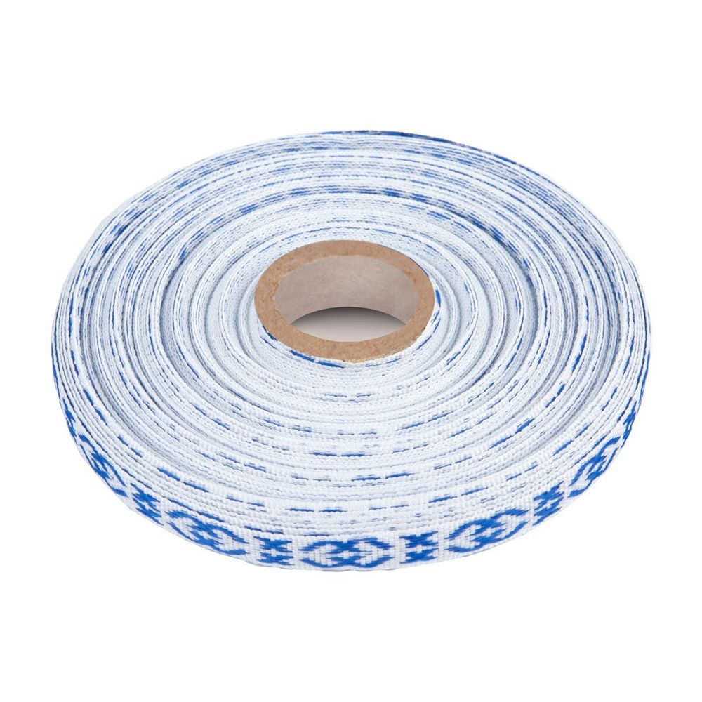 Лента (тесьма) жаккардовая 10.0 мм / 25±1 метров, Орнамент для северных народов, рис 9737 синий, Gamma C3853 (C3752)