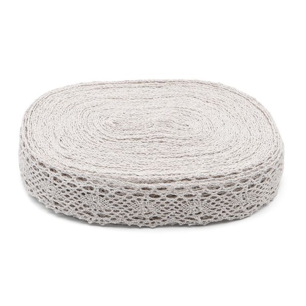 Кружево вязаное (тесьма) хлопковое 40 мм / 25 метров, рис.40.01.192 (лен) С3749Г17