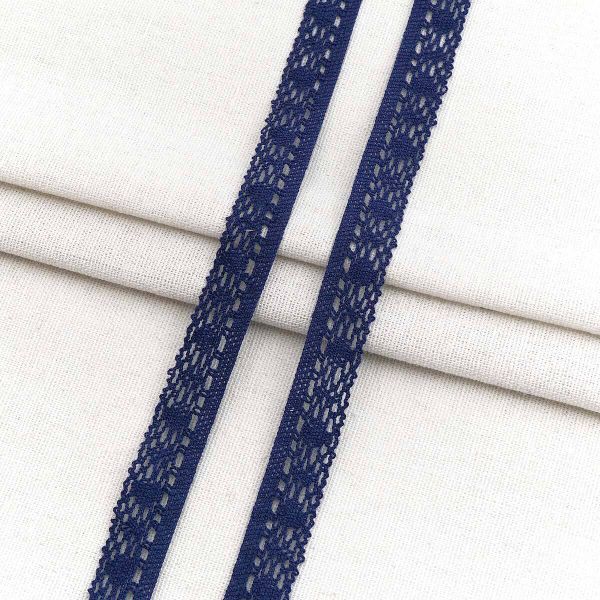 Тесьма отделочная 16 мм / 18.2 метра, А7173 хлопок, вязаная, синий, 21211