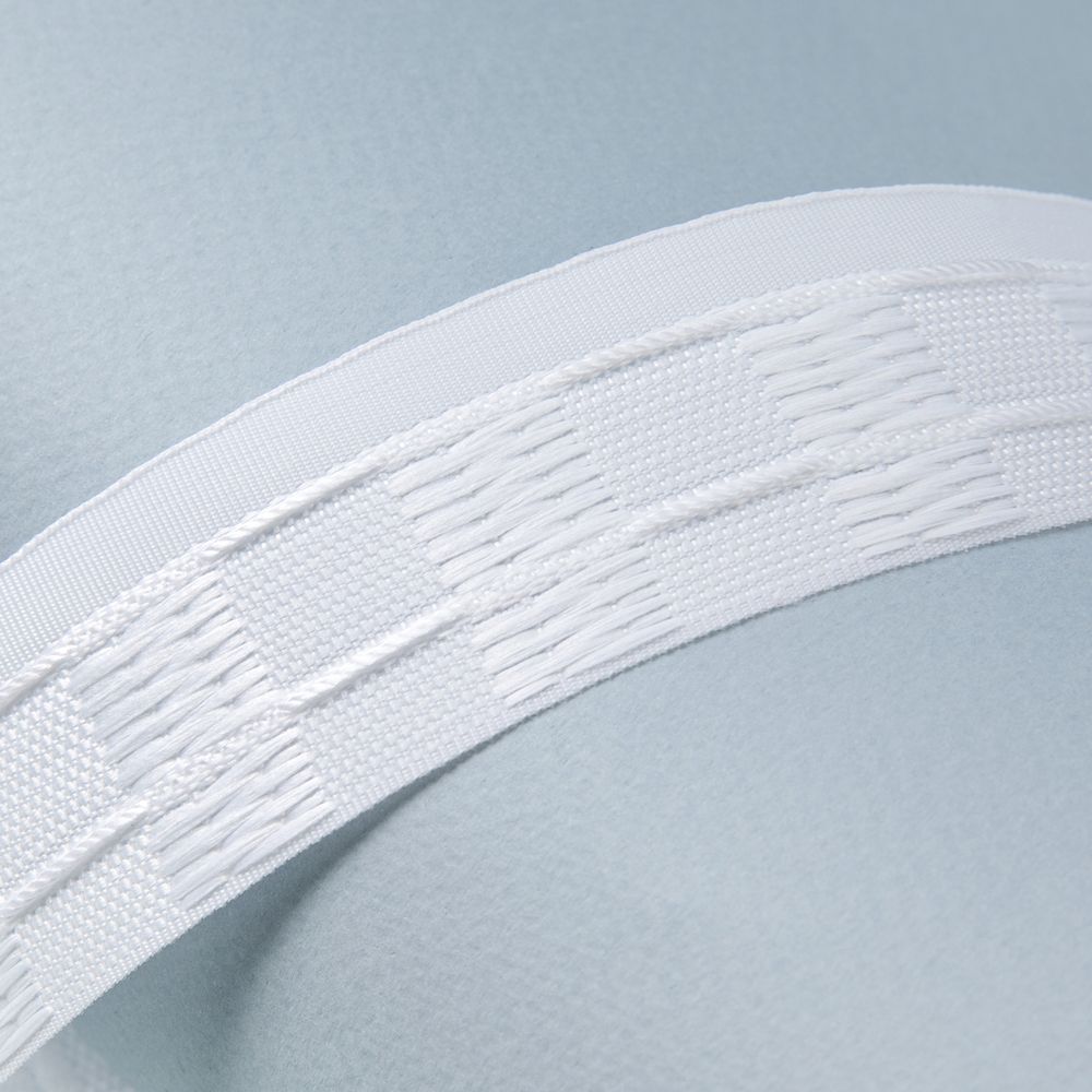 Лента (тесьма) шторная: сборка гармошка (1:2) 37 мм / 50 метров, белый, Blitz W371G