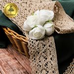 Кружево вязаное (тесьма) 50 мм / 10 метров, цв.36 св.бежевый, Kruzhevo