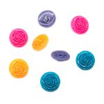 Украшения декоративные пуговицы Розочки, набор 4 цвета, 8 шт (микс 1)