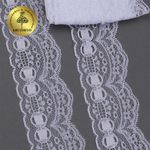 Кружево отделочное в стиле "трикотаж" 50 мм, диз. 928, цв.01 белый, уп. 9.14 м