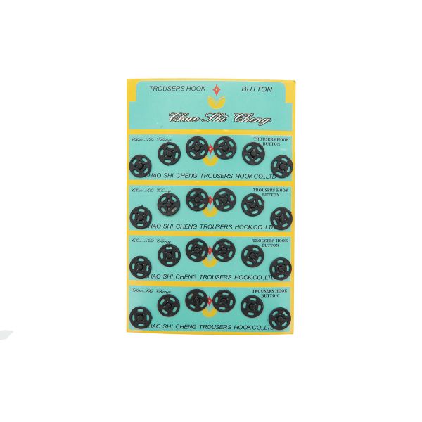 Кнопка пришивная пластик ⌀13.0 мм, 24 шт, блистер, черный, CSC 27451