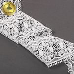 Кружево гипюр (плетёное) 80 мм, матовая нить TBY.0618, цв.белый уп.13.71м, Kruzhevo