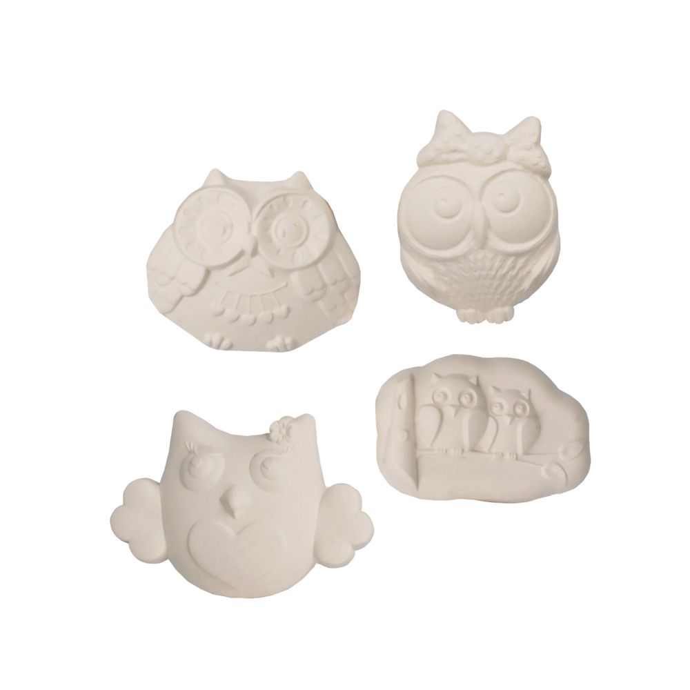 Заготовка гипсовая (набор) Совята, 5х8 ±2 см, 4 шт, Love2art ВА-01