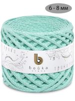 Пряжа трикотажная 1х300г, 100м, шир. 6-8 мм, 1040 горошек мята /TOS/