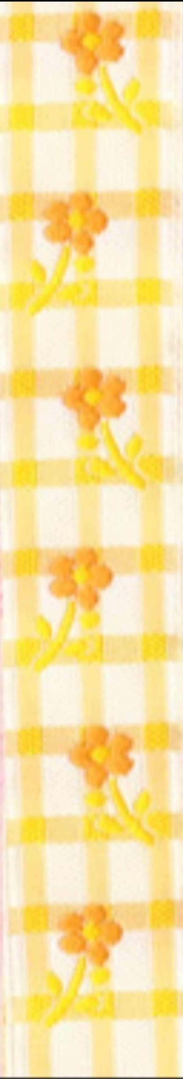 Лента (тесьма) жаккардовая 20.0 мм / 10±0.5 метров, белый/желтый, Gamma TRJ-22