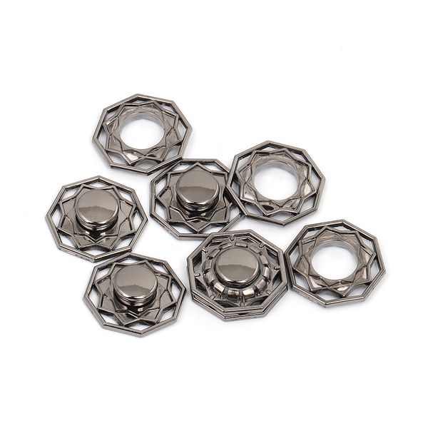 Кнопка пришивная металл ⌀21.0 мм, TBY-S0010, цв.чер.никель уп. 20 шт, TBY