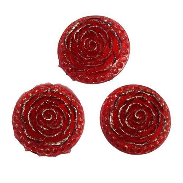 Пуговицы на ножке Розочки 9PPC7321 25мм, 3 шт