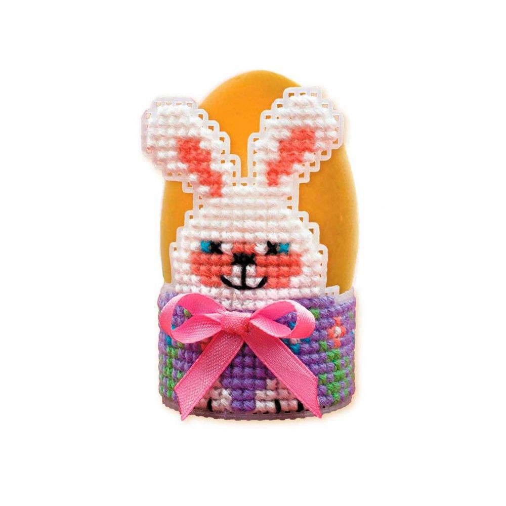 Набор для вышивания нитками Риолис, Подставка под яйцо Зайка, 4,5х7,5 см