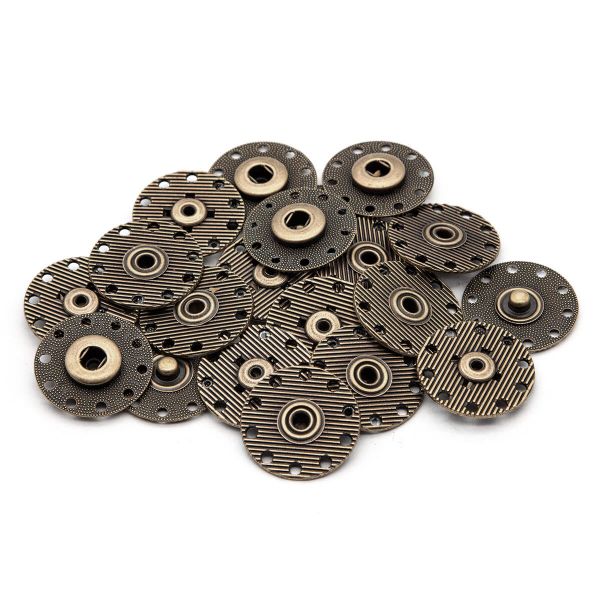 Кнопка пришивная металл ⌀25.0 мм, металл, OB, уп.10 шт