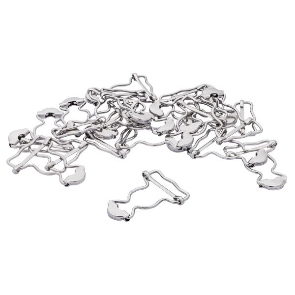 Застежка для комбинезона 25 мм, 20 шт, металл, никель, 6017, BIG