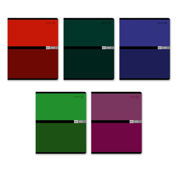 Тетрадь ученическая общая A5 60 л. на скобе 65 г/м², белизна 100% 10 шт клетка, 01517 Многоцветие, Светоч Т70