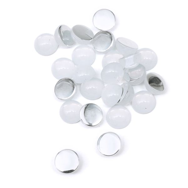 Полубусины пластиковые, желейные, полупрозрачные в цвете, 8мм, 25 штук, Astra&Craft (J2 белый)