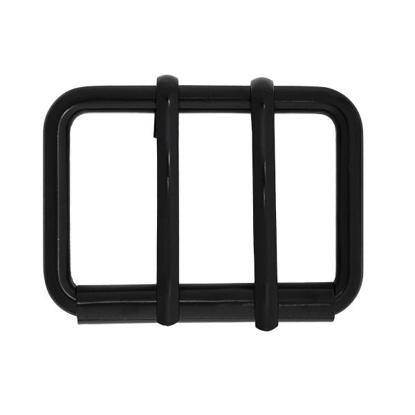 Пряжка прямоугольная 45 мм, с двумя язычками, металл (M.Black черный матовый), МТ_1864, 6 шт
