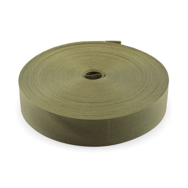 Стропа (ременная лента) 25 мм / 25 метров, толщ. 0.5 мм, [6.7 г/пог.м], 100% нейлон, хаки