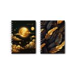 Записная книжка с твердым переплетом, глянцевая ламинация, на гребне A6 120 л. 4 шт клетка, Золото солнца 01593, ЗК226 Светоч