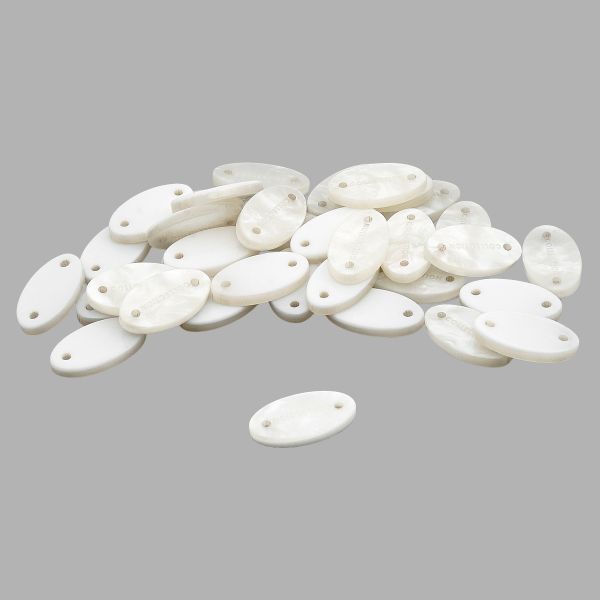 Украшение пришивное 15х9 мм, пластик, молочный, СВ_Т-24, 36 шт
