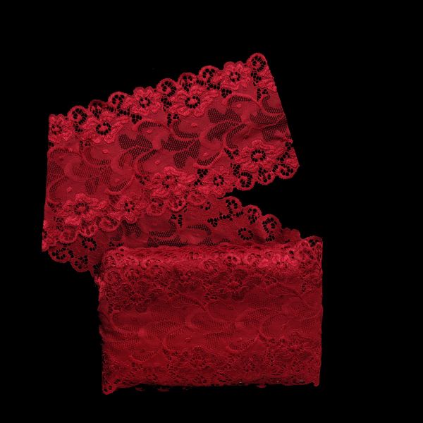 Кружево бельевое эластичное 150 мм / 13.72 м, цв. C520 т.красный