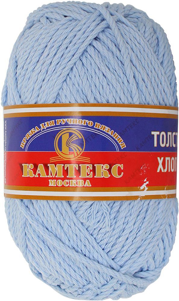 Пряжа Камтекс Толстый хлопок / уп.10 мот. по 100 г, 95 м, цв.015 голубой