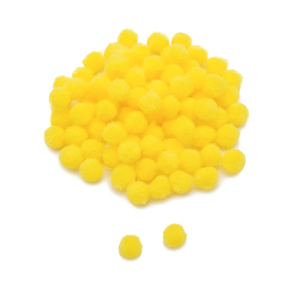 Помпоны декоративные ⌀10мм, 100 шт/упак, Astra&Craft (PA-013 желтый)