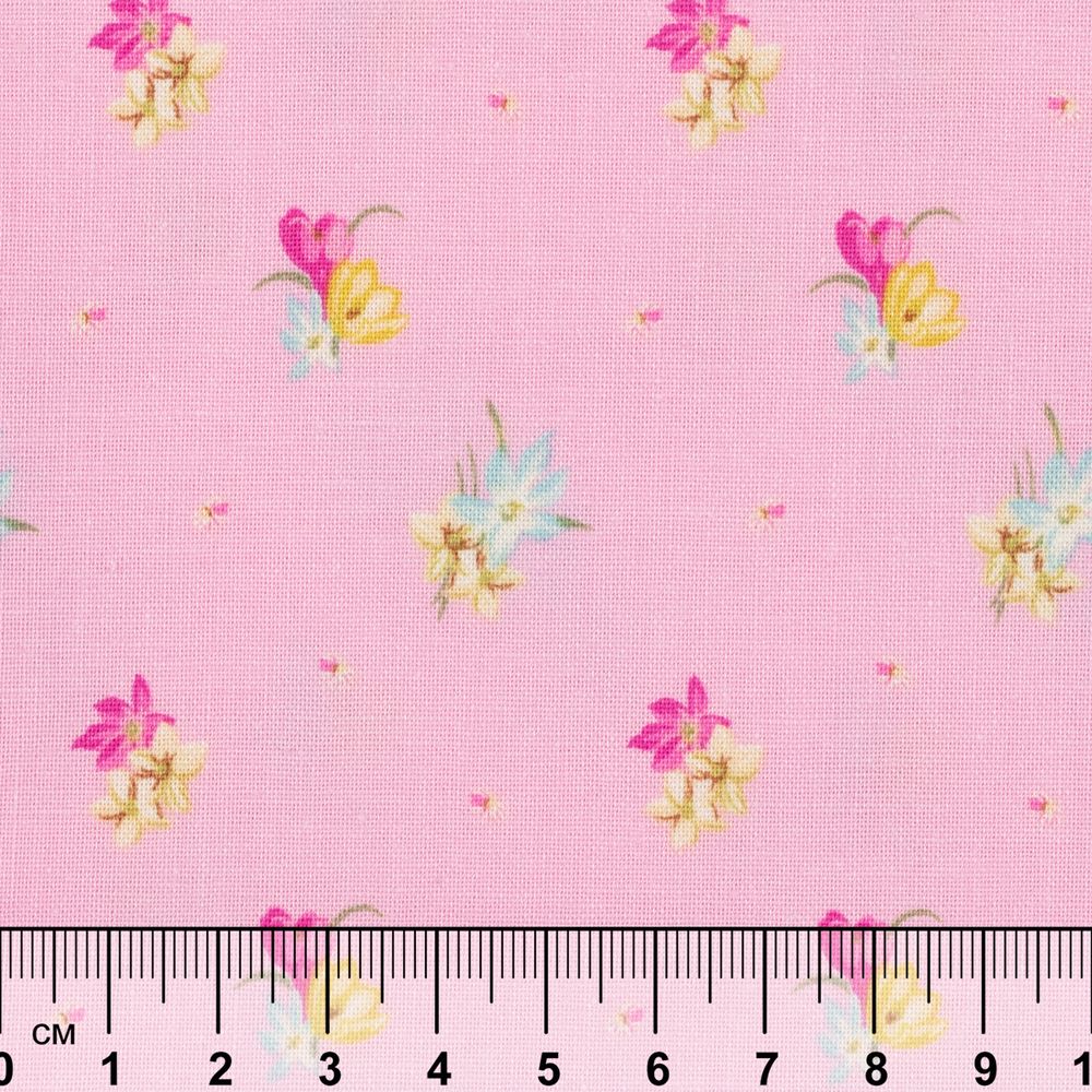 Ткань для пэчворка Peppy Весенний этюд, отрез 50х55 см, 146 г/м², ВЭ-18 розовый, Peppy