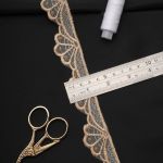 Кружево гипюр (плетёное) 30 мм / 13.7 метров, (интерьерное) бежевый, 3AR2334