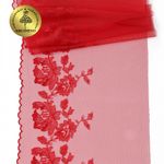 Кружево на сетке широкое 225 мм, OG44, цв.красный, левая уп.6м, Kruzhevo