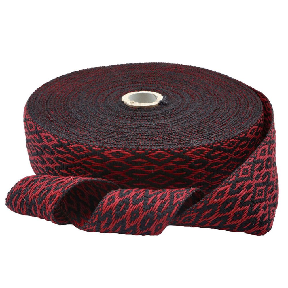 Лента для поясов 50 мм / 25 метров, рис. 9547 (черный/красный) С3798Г17