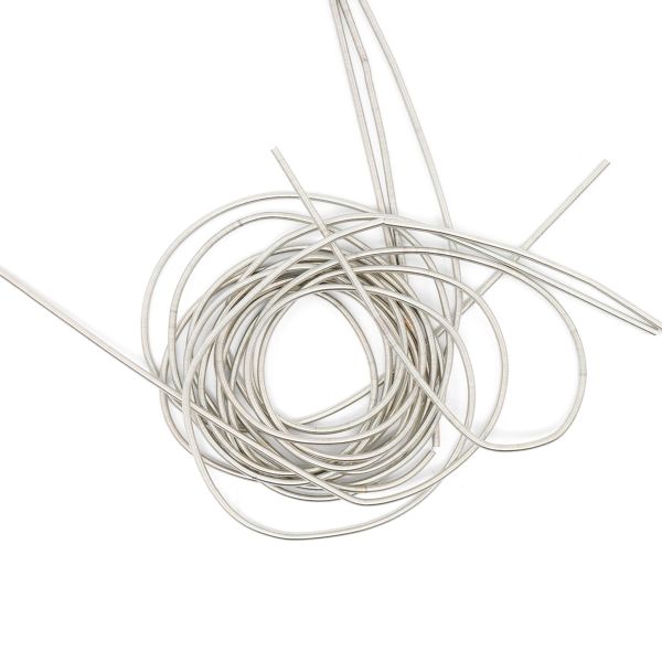 Канитель гладкая матовая Матовое серебро 1 мм 5 грамм ± 0,1 гр, КМ002НН1