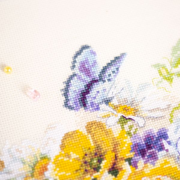 Набор для вышивания нитками Чудесная игла, Лето в корзинке 38х28см