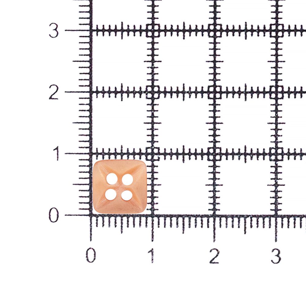 Пуговицы 4 прокола 18L (11мм), квадрат, пластик (col.05 персиковый), CB_M-26, 144 шт