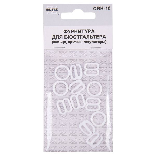 Набор фурнитуры пластик 10.0 мм, 5х12 шт, 01 белый, Blitz CRH-10