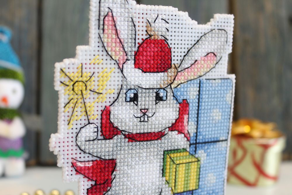 Набор для вышивания нитками МП Студия (Жар-птица), Пора открывать подарки, 13х9 см