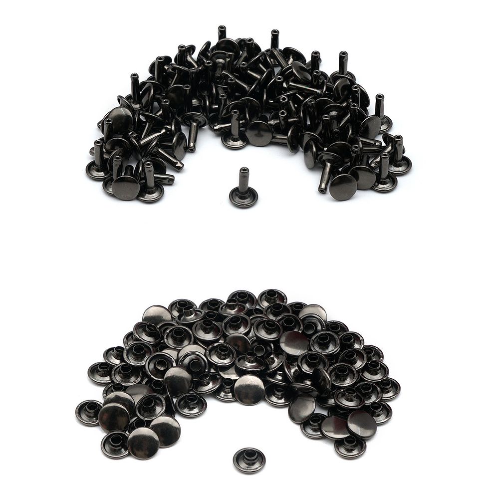 Хольнитены двухсторонние ⌀9 мм, h=11 мм, цв.чер.никель, 100 шт