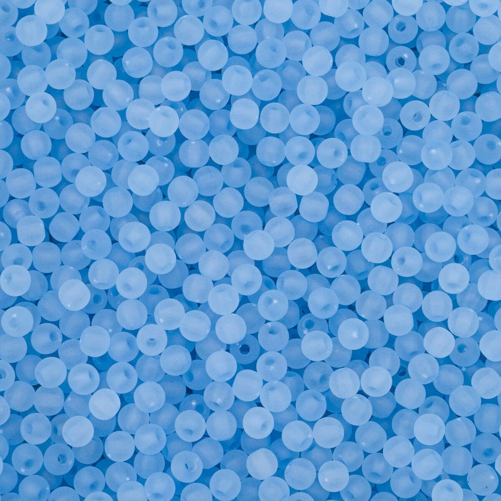 Бусины пластик ⌀6 мм, 500 г, полупрозначные матовые, 002 голубой, 7728462