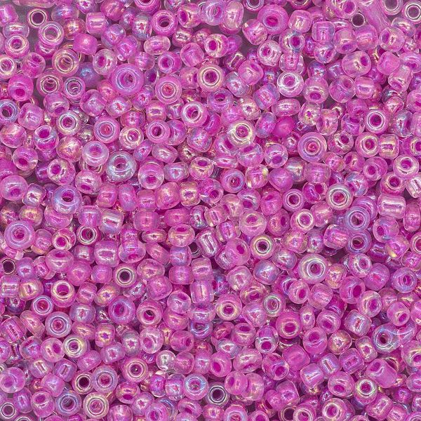 Бисер Astra&Craft 11/0 (2.1 мм), 200 г (10х20 г), цв. 205 фуксия/прозр.с цвет.центром (радужный)