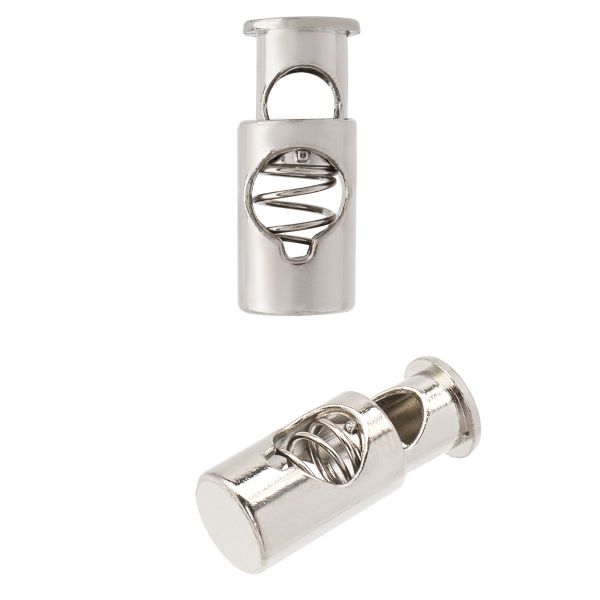 Фиксатор для шнура металл 1 отв., 20х8 мм, (in ⌀5 мм), 25 шт, серебристый, MFR18