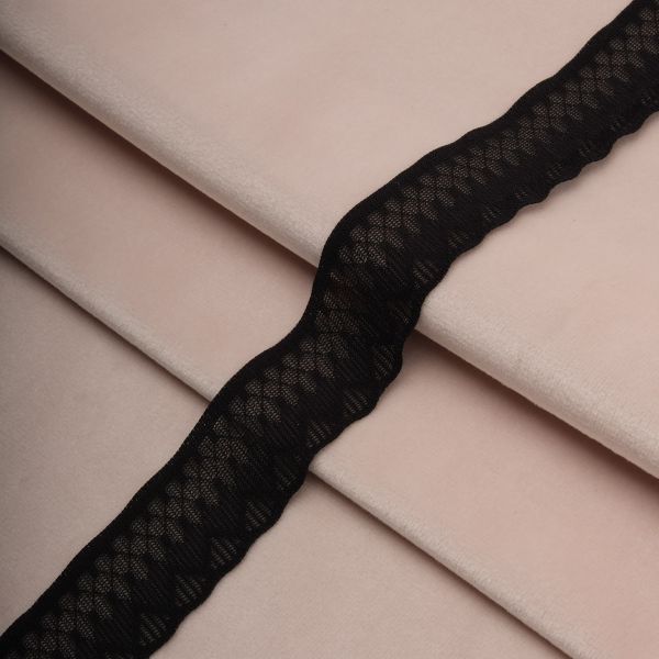 Кружево эластичное (стрейч) 25 мм / 3.2 метра ±4 см, чёрный, 3AR2762