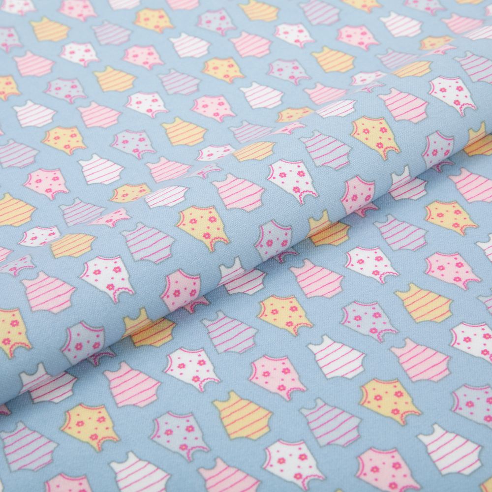 Ткань для пэчворка Peppy Молочные сны фланель, рулон 112 см / 5 метров, МС-04 голубой, Peppy