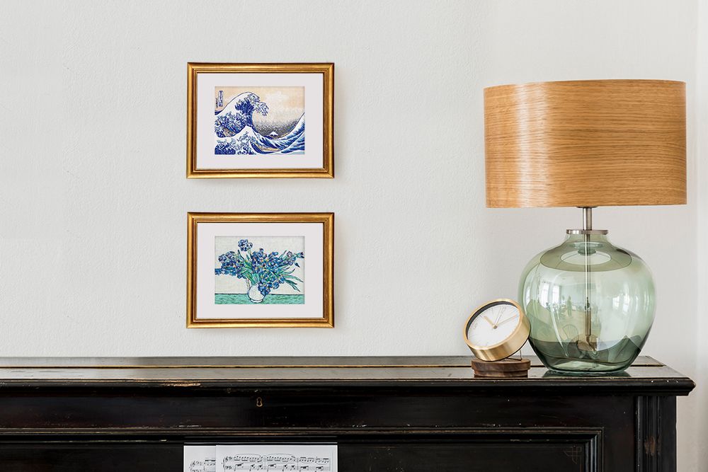 Набор для вышивания нитками Panna, Живая картина. Большая волна в Канагаве, 15х10 см