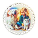 Набор донышек для вязания Матовый фанера ⌀15х0.4 см, 2 шт, 01 Друзья, Love2art ДВ-02