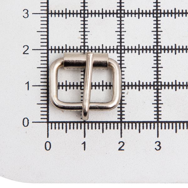 Пряжка ременная металл 14 мм (внешн. 19х15 мм, d2.5 мм), 10 шт, роликовая, никель