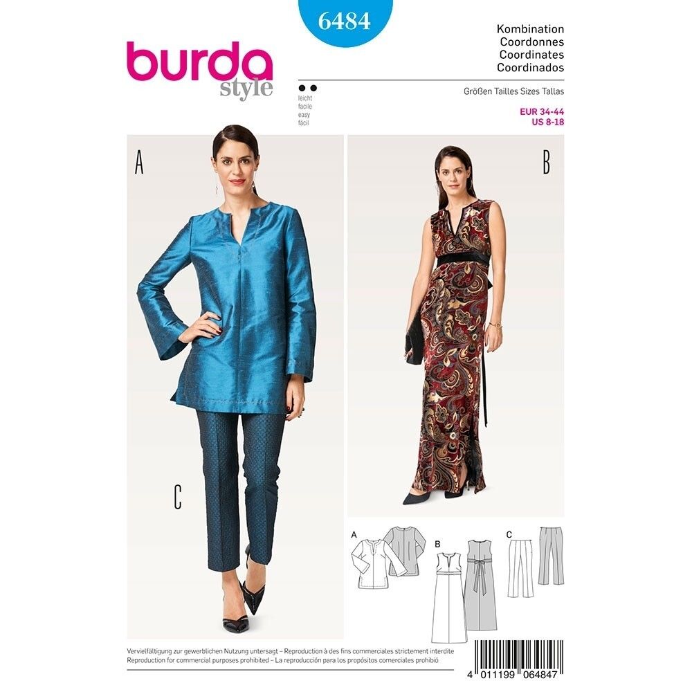 Выкройка женский комплект Burda (Бурда) 6484, 1 шт