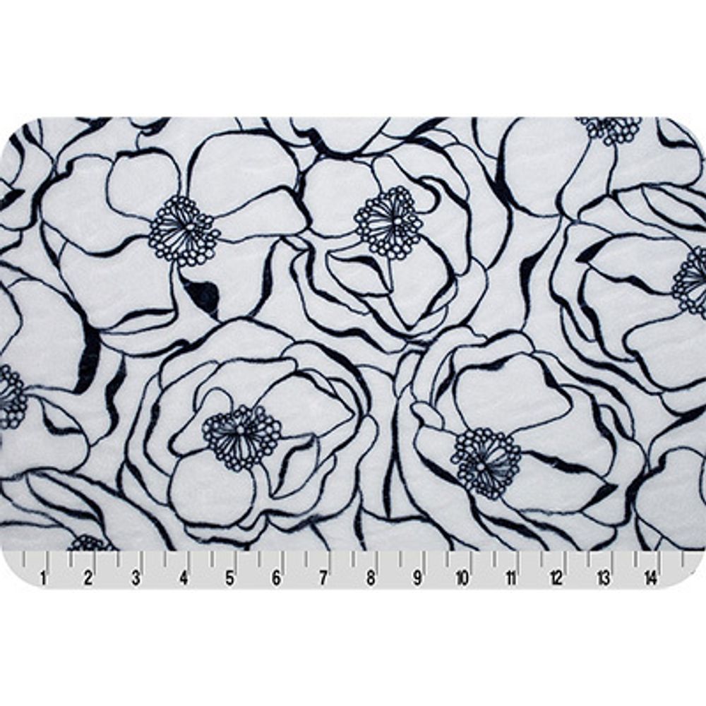 Плюш (ткань) Peppy Mockingbird Cuddle 440 г/м², 48х48 см, bouquet Navy