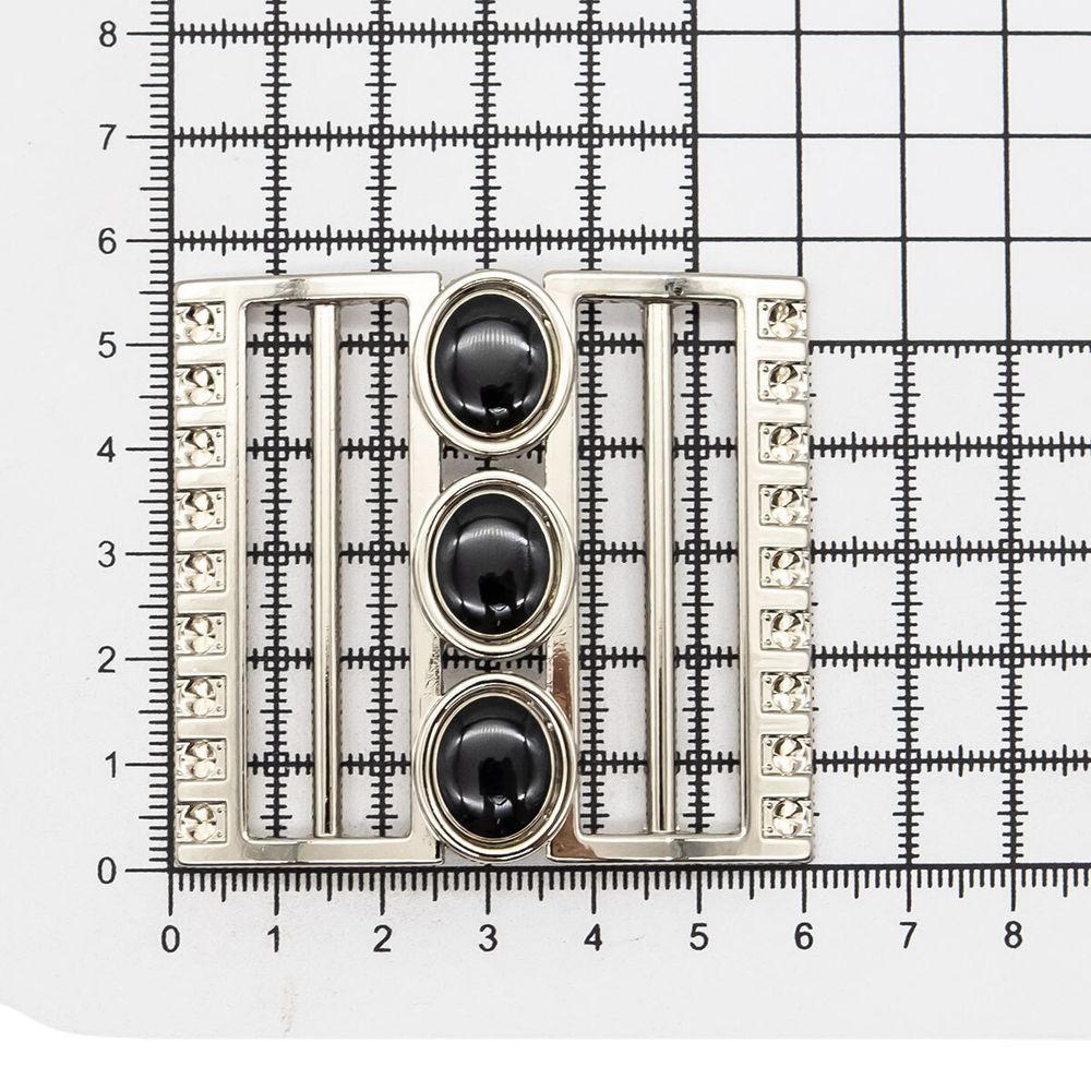 Пряжка-застежка 50 мм мет. эмаль никель, 2 шт, BIG