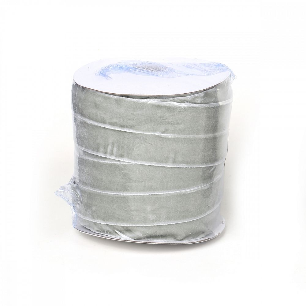 Лента бархатная (тесьма) 20.0 мм / 22.86±1 метров, арт.20VR88 нейлон цв.серый